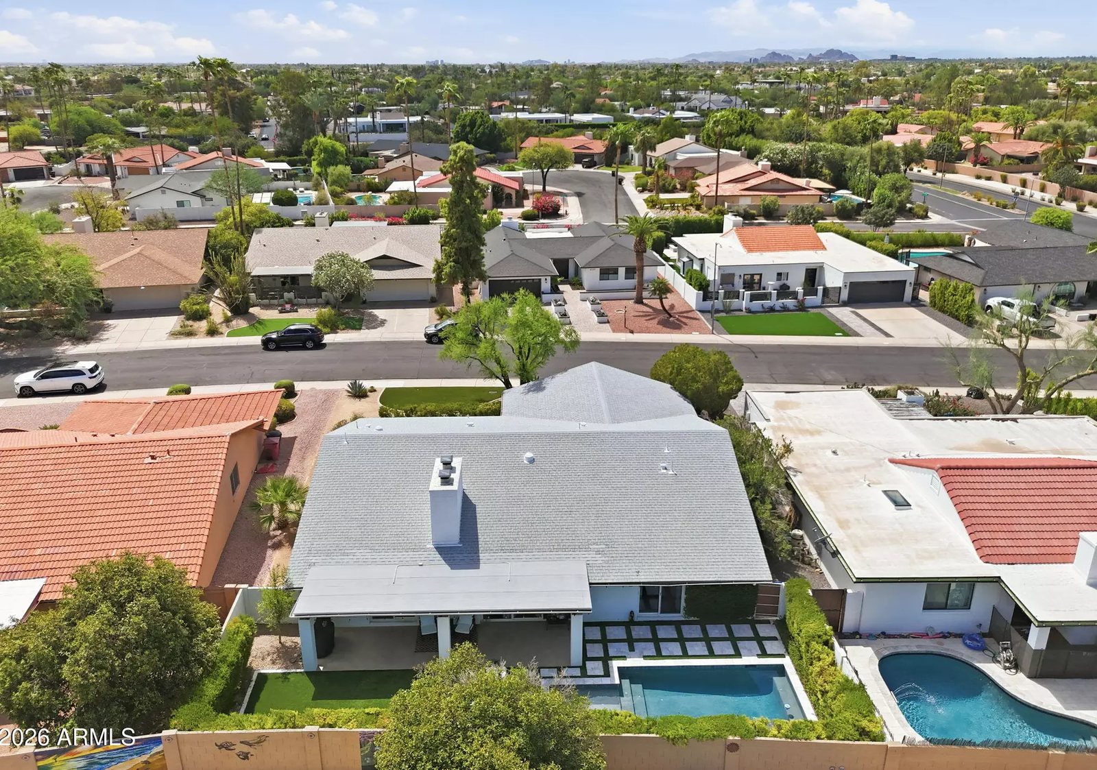 Aerial view of a brokerage listing in the McCormick Ranch area of Scottsdale, Arizona